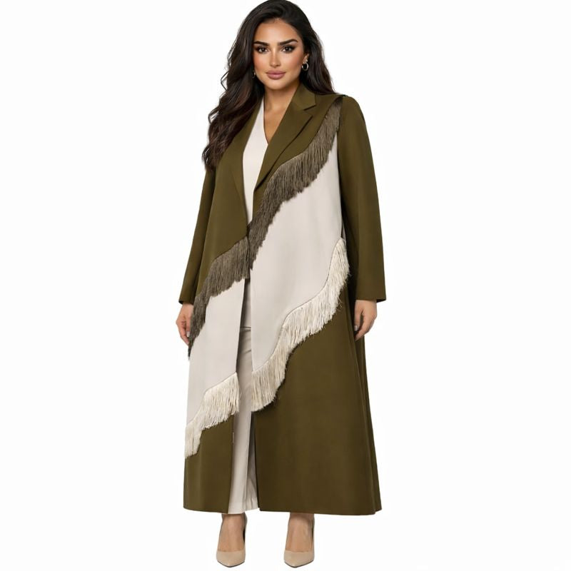 Brown Fringe Abaya