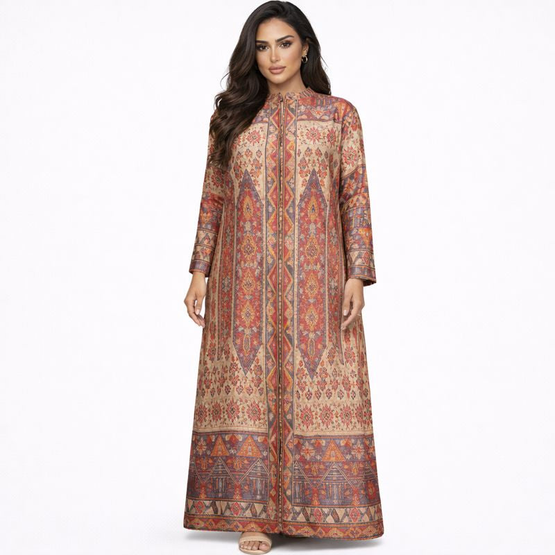 Pleated Kaftan - Orange