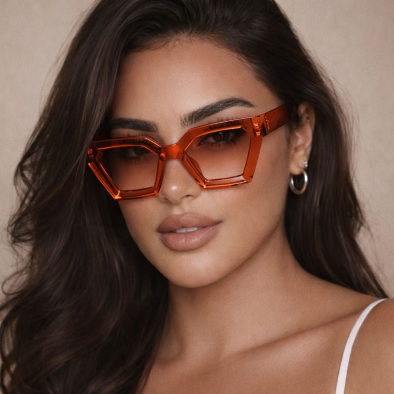 Cat-Eye Sunglasses - Reddish